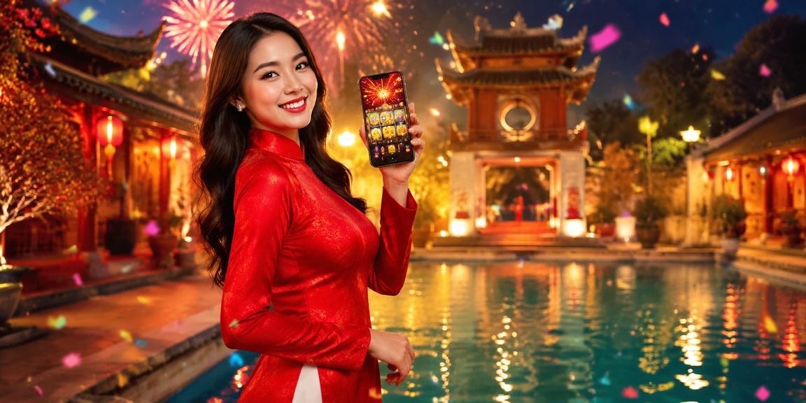 Người chơi slot game tại Hà Nội với trang phục áo dài truyền thống
