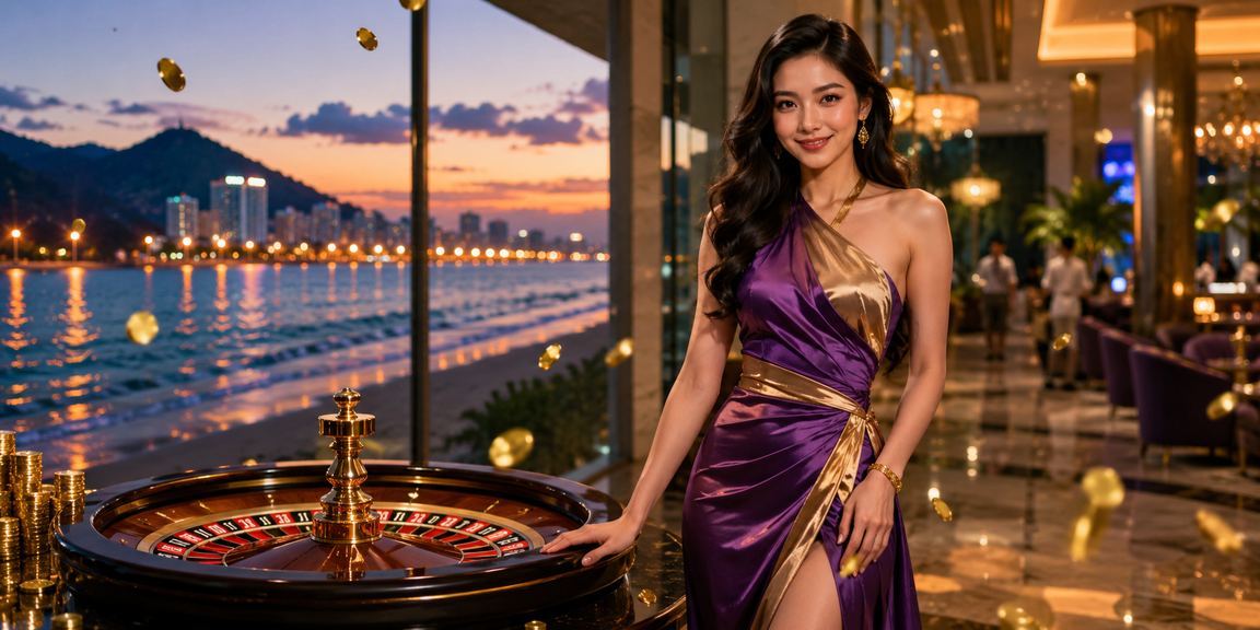 Người chơi tham gia roulette trực tuyến tại bãi biển Vũng Tàu với điện thoại trong tay